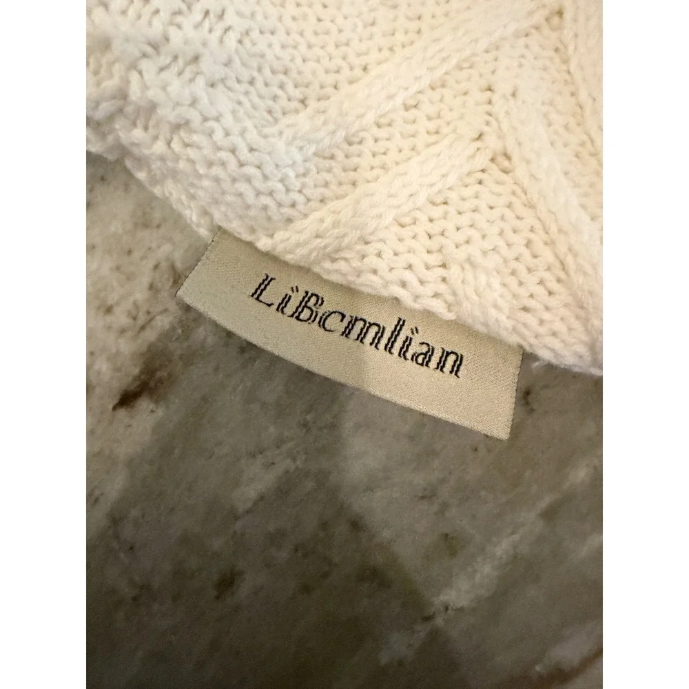Libcmlian Cream White Cable Knit Cotton Throw Pillow Cover 20x20 Chevron Square